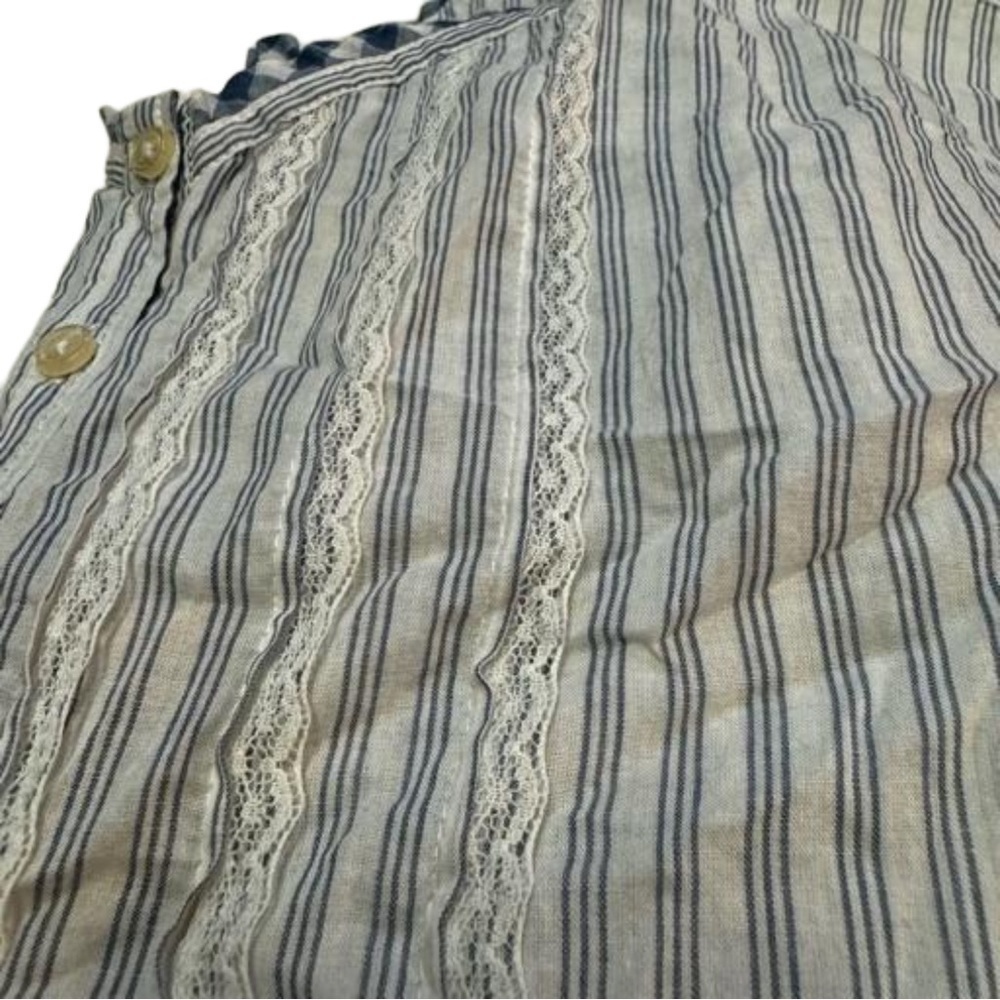 Hollister Blue and White Striped Camisole Tank Top Size M Adjustable Straps Tie - Picture 13 of 17